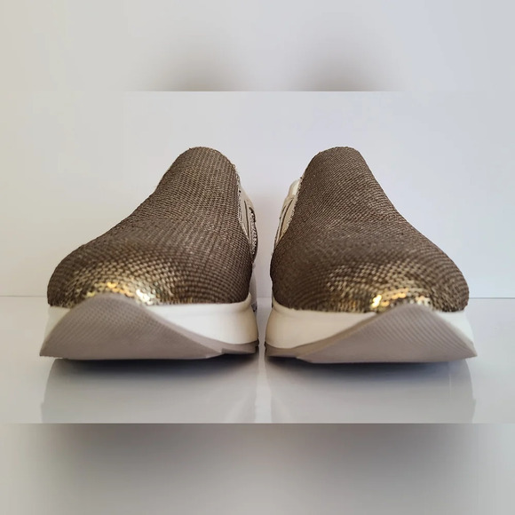 Geox Women's D Gendry Low-Top Sneakers, Taupe Gold, Sequin, Like New, Size 9.5US - Picture 3 of 10